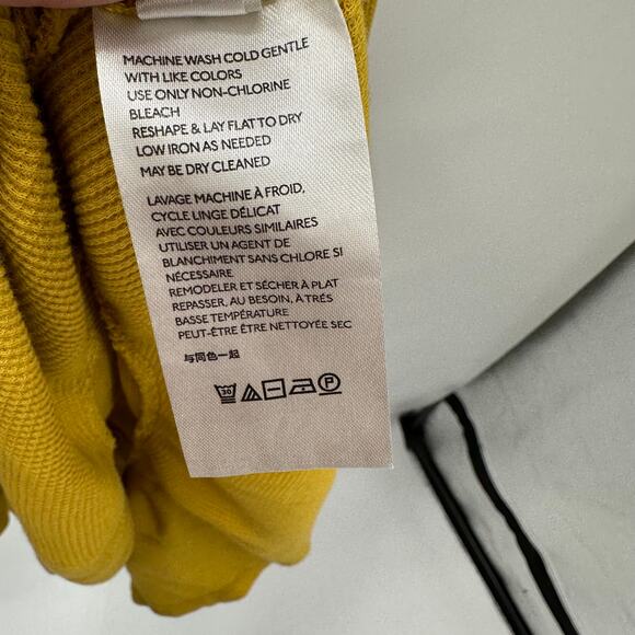 ANTHROPOLOGIE Maeve Mustard Yellow Tiered Long Sleeve Ribbed Top // M - Picture 9 of 11